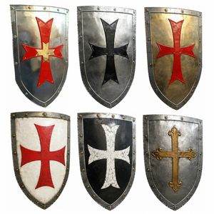 Bouclier croix de chevalier médiéval nautique en argent, artisanal, pour armure - Product Image 3