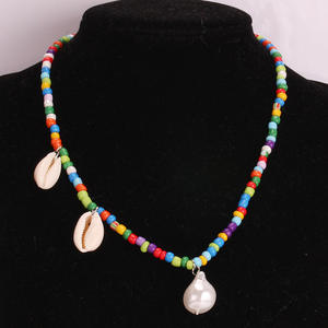 Fashion Bohemian <b>Choker</b> Necklace With Colorful Seed Beads And <b>Shell</b> Pendant For Women Party Jewelry - Product Image 2