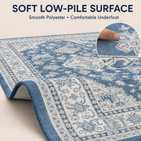 Klassischer Orientalischer Boho-Medaillon Waschbarer Plüsch-Dicker Rutschfester Weicher Teppich für Wohnzimmer Schlafzimmer Esszimmer
