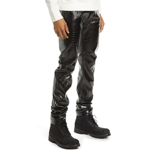 Pantaloni in Pelle Aderenti Ultima Moda 2023, Pantaloni Casual da <span class=keywords><strong>Uomo</strong></span> per Moto, Pantaloni in <span class=keywords><strong>Ecopelle</strong></span> - Product Image 2