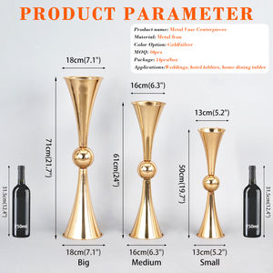 Jarrón <span class=keywords><strong>de</strong></span> Metal Dorado Alto para Decoración <span class=keywords><strong>de</strong></span> Mesa <span class=keywords><strong>de</strong></span> Alta Gama, Centro <span class=keywords><strong>de</strong></span> Mesa para Bodas y Hoteles - Product Image 4