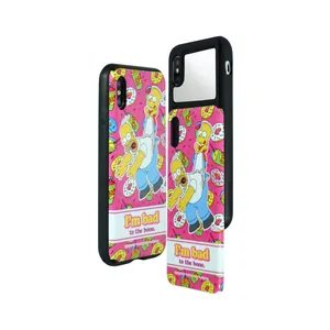 Funda de teléfono deslizante con espejo para iPhone X, cubierta 3D con estampado de sublimación con patrones de dibujos animados