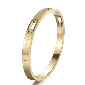 Pulsera de moda euroamericana para mujer, pulsera a presión de acero inoxidable con Círculo de titanio, accesorio de modo principal - Product Image 4