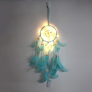 <span class=keywords><strong>Attrape</strong></span>-rêve en plumes rose avec LED, nouveau Design, fait à la main, avec éclairage, 50-11cm - Product Image 5