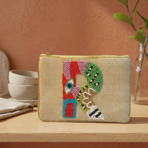 Bolso de mano artesanal con cuentas de perlas y detalles decorativos, cierre de cremallera seguro, bolso compacto para mujer para eventos especiales. - Product Image 1