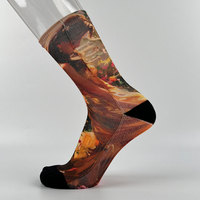 Chaussettes blanches en polyester personnalisées pour hommes, pour sublimation par transfert thermique, avec bout et talon noirs, respirantes et à séchage rapide pour l'été