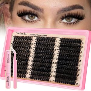 Lakanaku Individual <b>Cluster</b> <b>Lashes</b> 40D 50D 60D With Tools For DIY Eyelash Extension - Product Image 1