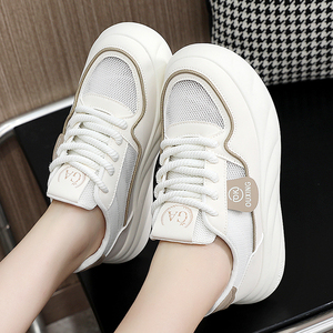 Chaussures montantes tendance en maille respirante pour femmes, rehaussantes, à lacets, idéales pour les étudiantes - Printemps, été, automne - Product Image 2