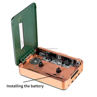 Lecteur de cassette stéréo vert OEM d'usine, enregistreur de bande, baladeur, haut-parleur intégré avec prise casque 3,5 mm