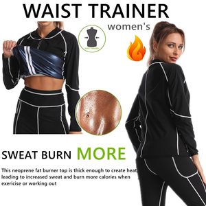 Camiseta de Neopreno <span class=keywords><strong>para</strong></span> Mujer, <span class=keywords><strong>para</strong></span> Sudar y Perder Peso, Chaqueta de Sauna, <span class=keywords><strong>Traje</strong></span> de Entrenamiento, Ropa Deportiva Larga, Top y Pantalones Quemadores de Grasa - Product Image 6