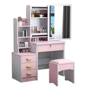 Wholesale Luxury Dressing Table With Mirror And Drawers Makeup Vanity Table Set Makeup Table And Chair Stool For Bedroom