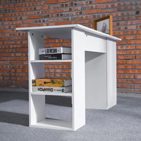 Meubles de bureau à domicile Tiroirs de rangement en panneaux de bois de couleur blanche avec étagère Bureau d'ordinateur