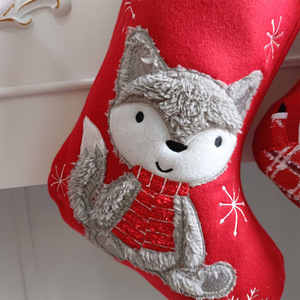 Cadeau de Noël personnalisé : Chaussette de Noël en velours peluche de 16 pouces, bonhomme de neige, <span class=keywords><strong>Père</strong></span> Noël, sac à bonbons rouge, décoration de cheminée et d'arbre pour broderie - Product Image 5