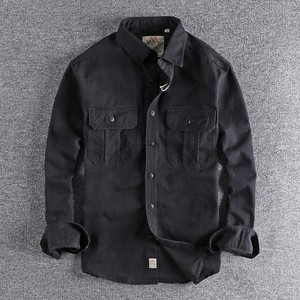 Chemise décontractée à manches longues pour homme 100 % coton de haute qualité, col rabattu simple, anti-plis, vente en gros, printemps, grandes tailles - Product Image 3
