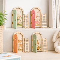 Kit de porte de fée miniature en bois, porte d'elfe ouvrable, tapis miniature, accessoires de jardin miniature