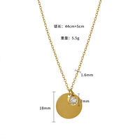 Collier pendentif zircon pierre de naissance de décembre en acier inoxydable plaqué or pour femme, cadeau tendance, finition miroir gravée au laser, DIY