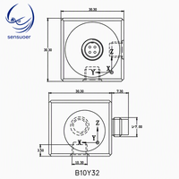 Accéléromètre triaxial IEPE Sensuoer SSR série B IP68 3000Hz 1000mV/g Connecteur 1/4-28 Montage M5 Faible bruit pour applications structurelles