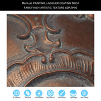 Tuiles de plafond décoratives en cuivre patiné, livraison incluse, 2x2 pieds, PVC carré 3D, étanches, ignifuges, design antique, garantie 1 an