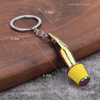 Porte-clés de voiture ODM en alliage de zinc, design tête de champignon, avec pendentif filtre à air pour collecteur d'admission de voiture
