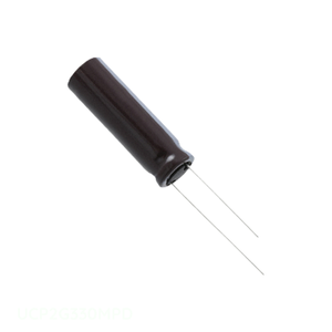 Distribuidor Autorizado: Condensador de Aluminio CAP ALUM 33UF 20% 400V RADIAL TH UCP2G330MPD de Montaje a Orificio (Through Hole) 33 uF - Product Image 1