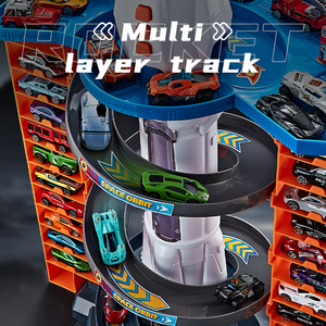 El <span class=keywords><strong>Mejor</strong></span> Regalo para Niños: Set de Estacionamiento de Cohetes de Gran Tamaño con Música y Luces, Juguetes de Estacionamiento de Coches de Aleación - Product Image 4