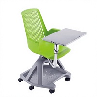 Chaise de bureau moderne avec tablette d'écriture, chaise confortable pour étudiants avec bloc-notes intégré