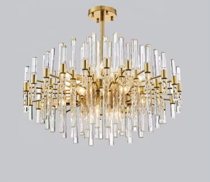 Zeal Lighting Modern Luxury Gold Crystal tube Chandelier Lámpara colgante para sala de estar - Product Image 5
