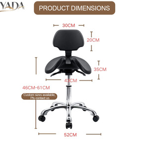 Silla Ergonómica de Laboratorio con Ruedas Silenciosas, Asiento Inclinable hacia Adelante, Tapizado en PU Negro, Ajustable y Antiestática, para Técnicos - Product Image 4