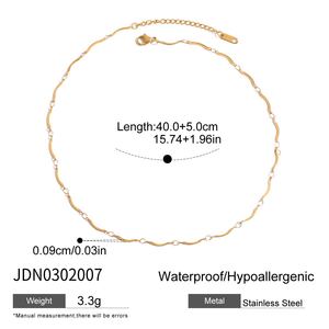 Collar de Cadena Semicircular Hecho a Mano en Acero Inoxidable Chapado en Oro de 18K <span class=keywords><strong>J</strong></span>&DModern, Joyería de Moda Duradera para Uso Diario - Product Image 3
