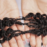 Tresses au crochet en cheveux humains pré-bouclées, extensions de cheveux au crochet ondulés et bouclés profonds pour femmes, non traités, couleur marron