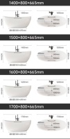 Baignoires pour deux personnes, bain à remous moderne pour salle de bain, baignoire autoportante en acrylique pour intérieur