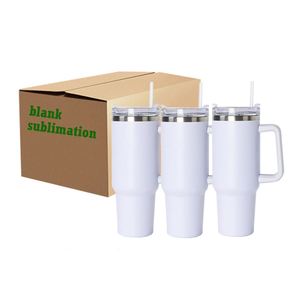 Double Wall Vacuum Sealed Stainless Steel Cup Blank Sublimation Beer Travel Mugs Cups 40Oz Coffee Tumbler With Handle - Product Image 4