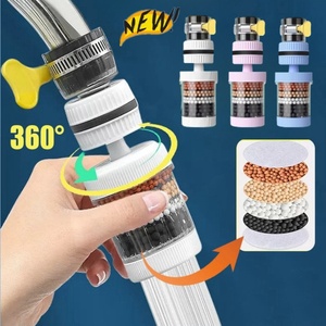 ใหม่ 360 °   ตัวกรองน้ำแบบหมุนได้สำหรับก๊อกน้ำในครัวเรือน ก๊อกน้ำขนาดเล็ก เครื่องกรองน้ำสะอาดพร้อมไส้กรองคาร์บอน - Product Image 3