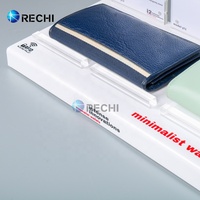 Présentoir de Portefeuille Universel Personnalisé RECHI en Acrylique et Cuir PU avec Page de Couleur Remplaçable