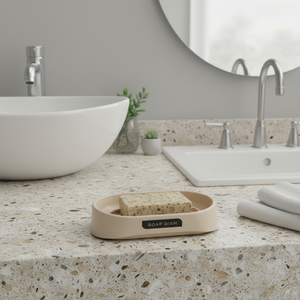 Portasapone moderno Beige PP 13x78x23cm portaoggetti in pietra rifinita personalizzata per il bagno fornitore all'ingrosso - Product Image 3