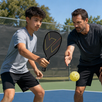 Raquette de pickleball légère pour l'entraînement, 160g, en fibre de carbone pressée à froid, pour enfants, adolescents, écoles, directement de l'usine