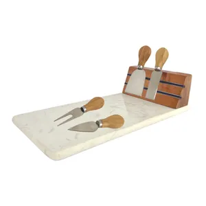 Marble And Acacia Wood Cheese Board Set Cheese Knife Set Magnetic Wood Holder Charcuterie Boards Cutting Board