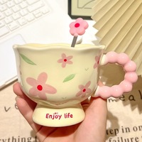 Mug en céramique mignon pour un cadeau d'anniversaire pour les filles, les enseignantes, souvenir - boîte cadeau, fleur de tulipe, résistant au micro-ondes, résistant aux hautes températures