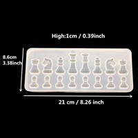 Molde de silicona S82 para Resina, forma de ajedrez Internacional, moldes colgantes de resina epoxi de arcilla DIY para joyería