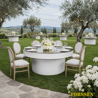 Table de salle à manger moderne en acier inoxydable blanc pour hôtel, avec plateau en verre trempé - Vente en gros directe usine