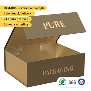 Caja de Regalo Magnética Plegable de Lujo con Logotipo Personalizado, Caja de Embalaje de Papel Rígido Plegable de una Pieza para Ropa y Joyería - Product Image 1