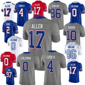 Vente en gros 2026 Buffalo Dernier Style Entièrement Cousu # 97 Bosa # 0 Coleman # 17 Allen # 4 Cook III # 2 Maillots de football américain Moore - Product Image 1