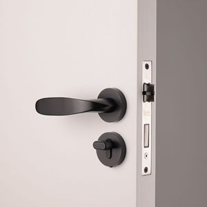 Puerta Interior Minimalista de Acero, Apertura Manual, Aislamiento Acústico, Superficie Acabada, Puerta de Polímero para Hogar u Oficina - Product Image 5