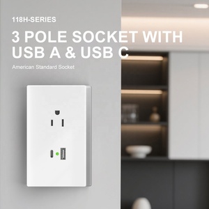 Panel de vidrio blanco americano 15A <span class=keywords><strong>interruptor</strong></span> eléctrico de luz <span class=keywords><strong>enchufe</strong></span> de EE. UU. <span class=keywords><strong>USB</strong></span> tipo a carga toma de corriente de pared México <span class=keywords><strong>interruptor</strong></span> de salida - Product Image 6