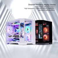 Gaming PC Case EATX ATX Mid Tower PC Case Tempered Glass RGB Computer Case for Desktop Gaming PC
