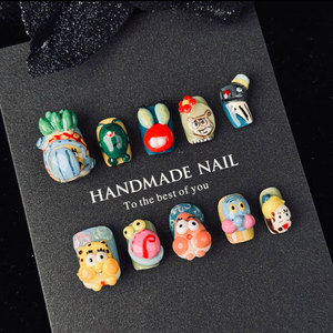 Uñas Postizas Acrílicas Cortas y Bonitas, Pintadas a Mano, Paquete de 10 Piezas, Uñas de <span class=keywords><strong>Gel</strong></span> 3D con Etiqueta Privada - Product Image 3