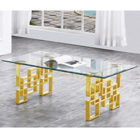 Meubles de salon, table basse en marbre, table basse en métal doré, table basse en argent, table basse en acier inoxydable, table basse en verre intelligent pour la maison/l'hôtel