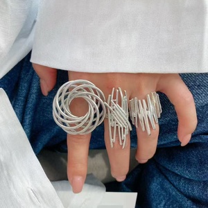 แหวนแฟชั่นดีไซน์เก๋ แหวนพันหลายชั้น แหวนซ้อน แหวนลายเกลียว แหวนปรับขนาดได้สำหรับผู้หญิง - Product Image 2