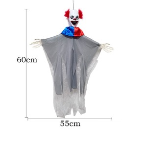 Halloween Animatronic colgante payaso decoración colorido LED ojos gasa cara perfecta fiesta al aire libre casa embrujada Bar decoraciones 2 uds - Product Image 2