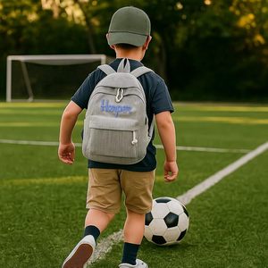 Mochila Infantil Personalizada sin Cierre con Nombre, Bolsa de <span class=keywords><strong>Pana</strong></span> para Niños Pequeños, Regalo de Cumpleaños para Niñas y Niños, Regreso a Clases - Product Image 4